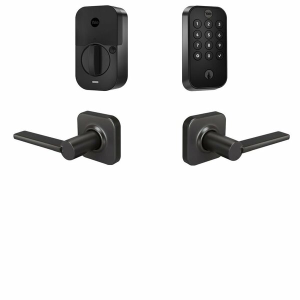 Yale Real Living Yale Assure Lock 2 Bundle with Keypad Bluetooth Deadbolt, Valdosta Lever Passage, and BYRD410BLEVLBSP